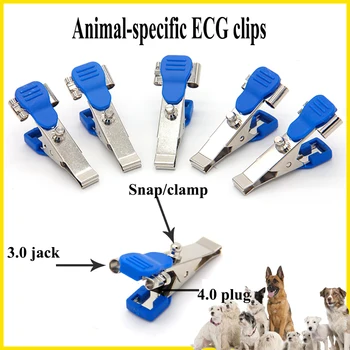 1 шт. Многофункциональный зажим для ЭКГ для домашних животных, металлический универсальный электрод для мониторинга, совместимый с Φ4.0 Инструментами для ухода за собаками и кошками, расходными материалами для больниц