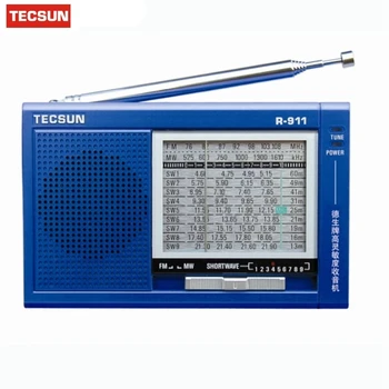 Tecsun R-911 Radio World FM/MW/SW 11-Полосный Мировой Приемник Многополосное Радио Высокочувствительное Стерео Радио Цифровой Приемник Цифровой