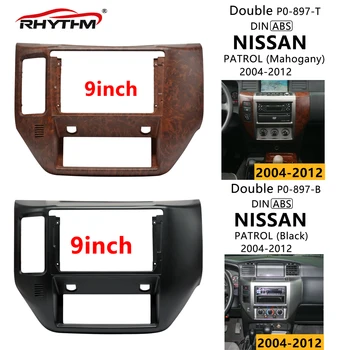 9-дюймовые автомобильные панели для NISSAN PATROL 2004-2012 Стерео 1/2din Dash Установка рамки автомобильного радио на двойной Din Кабель для ленты Комплект адаптеров