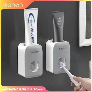 MENGNI-Автоматический дозатор зубной пасты, настенное крепление для ванной Комнаты, Аксессуары для ванной комнаты, Водонепроницаемая соковыжималка для зубной пасты, держатель зубной щетки