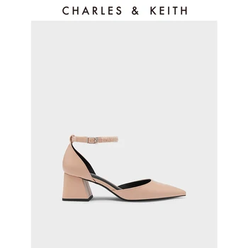 CHARLES＆KEITH/ Новое Поступление на Весну 2023 CK1-60920328; Модные Тонкие женские Туфли на высоком каблуке с острым ремешком-браслетом