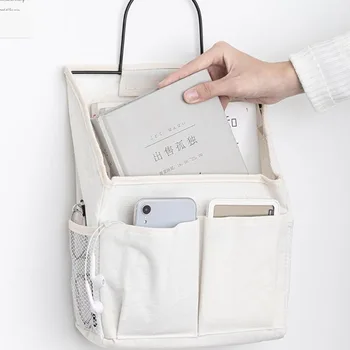 Тканевая Подвесная карманная сумка для хранения, настенный дизайн для мелочей для мобильного телефона, Большие Размеры белых сумок-органайзеров за дверью