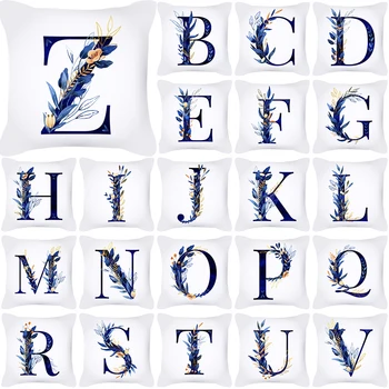 Наволочки с цветочным принтом Nordic Plant Letter для дивана, автомобиля, дома, наволочки из персиковой кожи для подушек, квадратный чехол для подушки размером 45x45 см