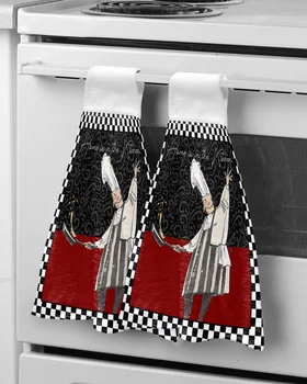 Черно-белое кухонное полотенце для шеф-поваров, Ретро-полотенце для рук, салфетки из микрофибры, полотенце для чистки ткани, Кухонные инструменты и аксессуары
