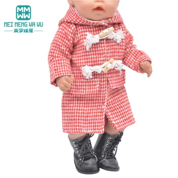 Кукольная одежда 17 дюймов 43 см Игрушки Для новорожденной куклы Модное пальто красный хаки черный синий