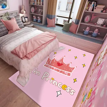 Детский коврик для ползания, 3D-ковер с рисунком принцессы в Розовой Короне, Игровая комната для детей, Тренажерный зал, Игровые коврики, Декор детской комнаты, Мягкие Ковры, Детский подарок