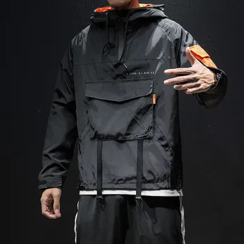Новая весенне-осенняя мужская куртка, технологичная одежда Harajuku, водонепроницаемый мотоциклетный топ, военная уличная одежда, японская куртка для гонщиков.