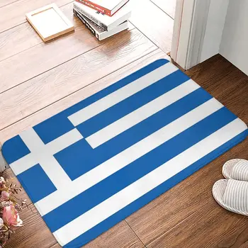Нескользящий коврик для дома с животными, Греческий флаг, коврик для гостиной, кухонный коврик, Фланелевый коврик для молитв, современный декор