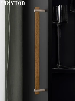 Современный скандинавский минимализм, Массивная Т-образная деревянная ручка, Фурнитура в европейском стиле, ящик письменного стола, шкаф для одежды, Квадратная ручка