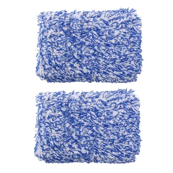 2X Автомобильная мягкая салфетка для мытья автомобилей высокой плотности, супер мягкая салфетка для мытья автомобилей, губка для полотенец из микрофибры синего цвета
