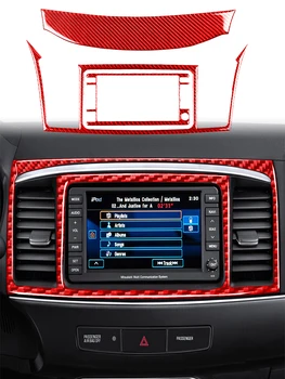Красное настоящее углеродное волокно для Mitsubishi Lancer EVO, коробка для хранения второго пилота, Наклейки для украшения панели, аксессуары для автоматической модификации