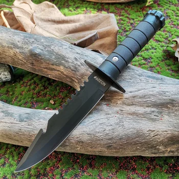 Открытый прямой нож из нержавеющей стали - тактический инструмент выживания для самообороны, охоты, кемпинга, кустарного промысла, нож с фиксированным лезвием