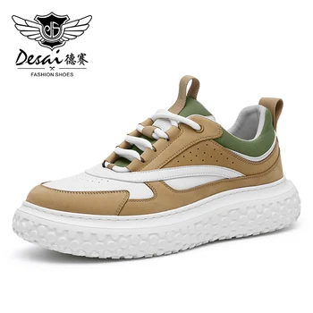 Бренд Desai, повседневные кроссовки, Обувь из натуральной кожи, Мужская спортивная обувь, мягкая подошва, Мужская Дизайнерская обувь 2023 Весна