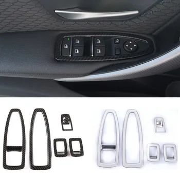 5 шт./компл. ABS Автомобильный стеклоподъемник Дверная кнопка Рамка управления Наклейка подходит для BMW 3 серии F30 2017 2018 Автоаксессуары