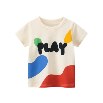 Летняя футболка для девочек с мультяшным принтом, одежда для малышей