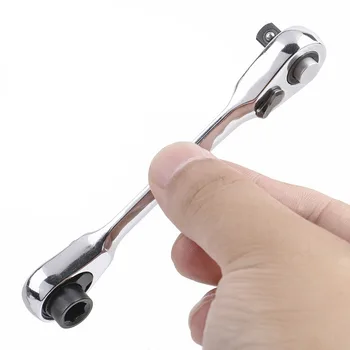 Мини 1/4 дюймовый двухсторонний быстроразъемный ключ с храповым механизмом Стержневая отвертка Содержит 1 гаечный ключ с храповой ручкой