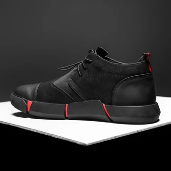 Мужская повседневная обувь в британском стиле большого размера на плоской подошве, черная зимняя плюс бархатная теплая и удобная рабочая обувь для вождения