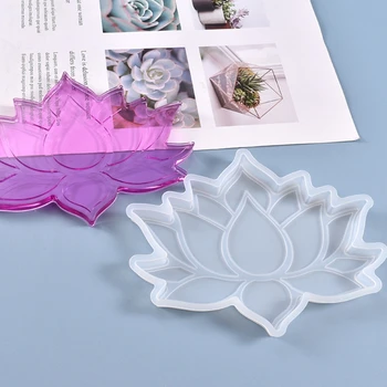 DIY Кристаллическая форма из эпоксидной смолы Lotus Coaster Лоток Чашка Коврик Литье Силиконовой формы Материал Кристаллическая форма для мыловарения