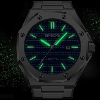 Роскошные мужские кварцевые часы из нержавеющей стали, светящиеся спортивные наручные часы с дисплеем даты Relogios Masculinos De Luxo Original