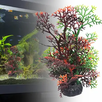 Украшение растений искусственной водной травой, реалистичный Прочный пластиковый аквариум, зеленый для дома