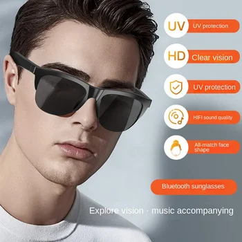 Новые умные очки с костной проводимостью, беспроводные солнцезащитные очки Bluetooth 5.3 для звонков, Спортивная музыка с громкой связью HD, Антисиневые очки