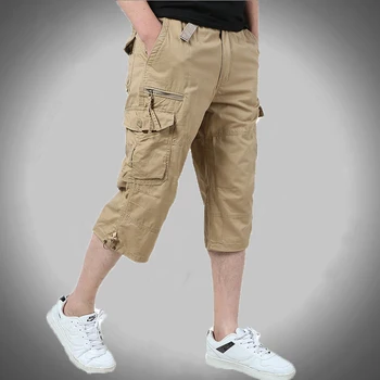Мужские летние повседневные мешковатые военные шорты с несколькими карманами, брюки-карго длиной до колен, Свободные бриджи, мужские тактические шорты, Плюс размер 5XL
