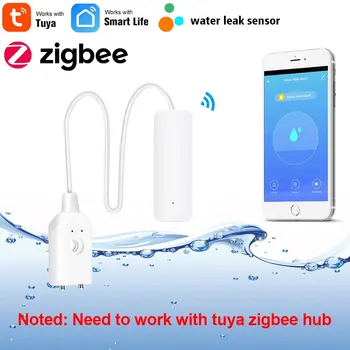 Tuya Smart Zigbee Water Sensor Течеискатель Сигнализация Утечки Воды При Наводнении Рабочая Система Безопасности с Датчиком Утечки Воды Zigbee Hub