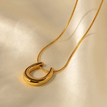 Yoiumit Новый Простой дизайн, Роскошный кулон, Золотое ожерелье из нержавеющей стали, цепочка-ошейник для девочек, модные украшения для женщин, подарок