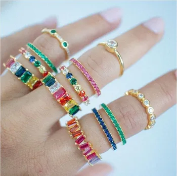 925 серебряный цвет CZ обручальное кольцо обручальное кольцо кольца для женщин мода палец кольцо стек, ювелирные изделия