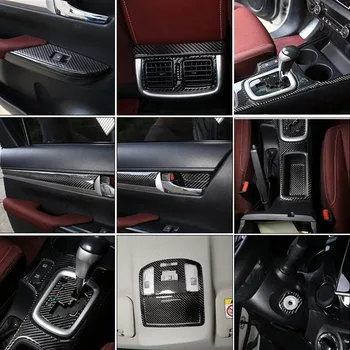 Для Toyota Hilux 2015-2020 Мягкая отделка салона автомобиля из настоящего углеродного волокна, декоративная наклейка, наклейка для модификации автомобиля, Аксессуары