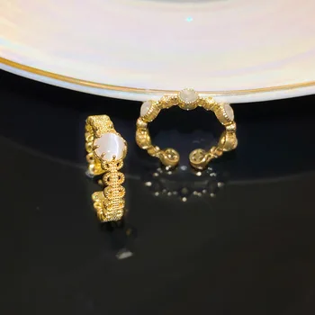 Кольцо с кошачьим глазом Женский набор из двух предметов с регулируемым отверстием Кольцо на указательный палец Крутое ретро индивидуальное кольцо Кольца для женщин
