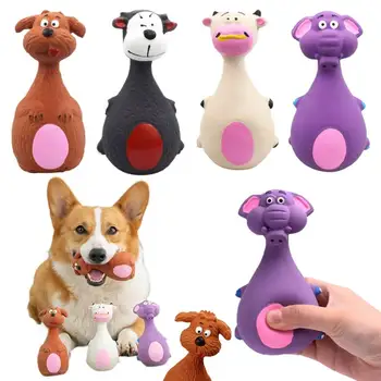 Скрипучие Резиновые игрушки для собак, Устойчивые к укусам, жевательные игрушки для собак из латекса в форме животного, Щенок, Маленькая Средняя Большая Собака, Звуковая игрушка, принадлежности для собак