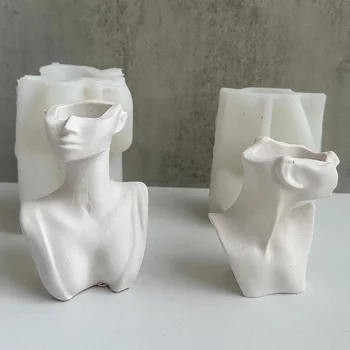 Новые силиконовые формы для вазы для бюста для изготовления бетона, цементной керамики, скульптуры женского мужского торса, плантатора, формы для цветочных горшков