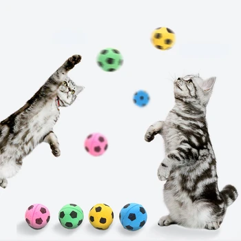 10шт Красочных шариковых игрушек для кошек, Пенопластовый мяч для домашних животных, Забавные Игрушки для домашних животных, Скрипучий мяч, Интерактивные Аксессуары для дрессировки собак и кошек.