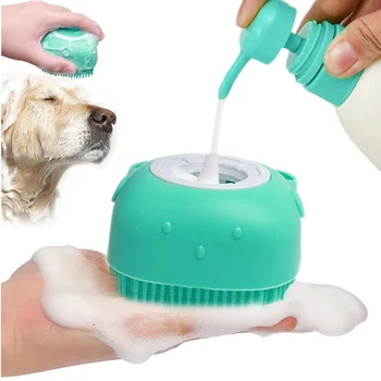 Мягкая силиконовая щетка для собак, Шампунь для домашних животных, Массажер, щетка для ванны, дозатор для мытья щенков в ванной, щетка для душа для ухода за лошадьми