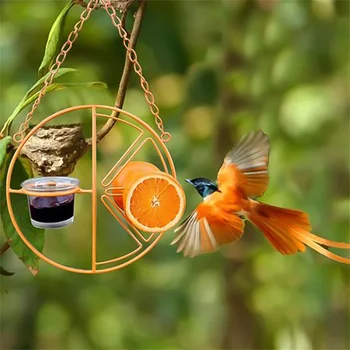 Кормушка для птиц Многоцелевое настенное устройство для кормления, металлические подвески для сада во внутреннем дворике
