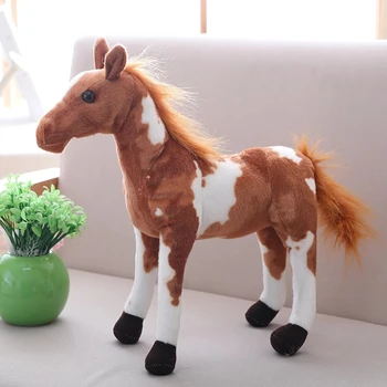 30-90 см, 4 стиля, имитирующая Лошадь, Плюшевая игрушка, мягкая Реалистичная кукла животного, подарок для маленьких Детей, Декор для домашнего Магазина, Высококачественная Игрушка