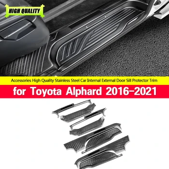 304 Комплект Накладок На Порог и Бампер из Нержавеющей Стали для Toyota Alphard 2016 2017 2018 2019 2020 2021 Аксессуары для Стайлинга Автомобилей