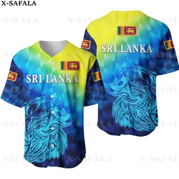 Настройте название, ГЕРБ Шри-Ланки, Флаг Страны любви, бейсбольная майка с 3D принтом, мужские топы, футболка, уличная одежда большого размера-6