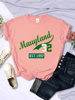 Marllyland 32 Est.1997 Уличная футболка в стиле Хип-Хоп, Женская Модная Дышащая футболка в стиле Харадзюку, Летняя одежда, Повседневные футболки С круглым вырезом