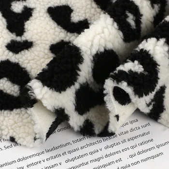 Новая осенне-зимняя жаккардовая ткань из овечьей шерсти с леопардовым рисунком, ткань из овечьей шерсти, модное пальто, одежда, ткань для подушек.