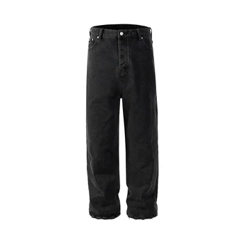 Выстиранные винтажные мешковатые джинсы Harajuku с широкими штанинами для мужчин и женщин, прямая уличная одежда, свободные повседневные джинсовые брюки оверсайз