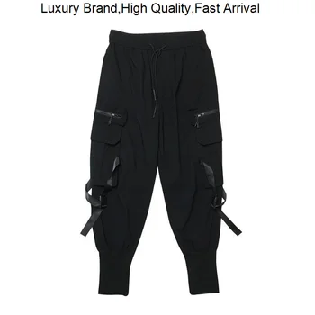 Черные женские брюки-карго, узкие брюки для бега трусцой, Корейская мужская модная одежда, ботинки Martin, уличная одежда, спортивные брюки