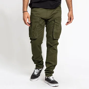 Новые брюки-карго 2023 года, мужские брюки полной длины, Однотонные, Свободные, с множеством карманов, с завязками, Мужские брюки-карго 4XL