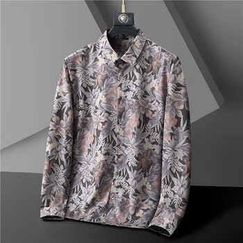 Негабаритная оригинальная свободная рубашка, блузка, мужская одежда, винтажные топы с длинным рукавом для вечеринок, свиданий, Плюс размер 5XL 6XL 8XL 10X