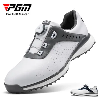 Мужская обувь для гольфа PGM, шнурки с ручкой, Нескользящие, водонепроницаемые, мужская спортивная обувь с мягкой подошвой для попкорна, кроссовки XZ244