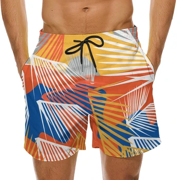 Новые приморские пляжные брюки Hawaii с красочным геометрическим дизайном, модные Удобные свободные повседневные шорты классического тренда на побережье