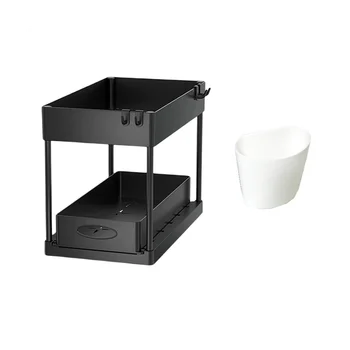 Выдвижной ящик-органайзер для шкафа из 2 предметов, органайзеры под раковиной и хранилище, 2-уровневый органайзер для нескольких шкафов в ванной комнате
