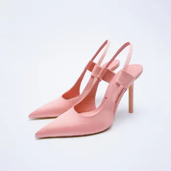 Женские осенние туфли-лодочки на высоком каблуке 2023 года, повседневные туфли-лодочки с острым носком, женские розовые босоножки на каблуке, модные вечерние туфли-лодочки