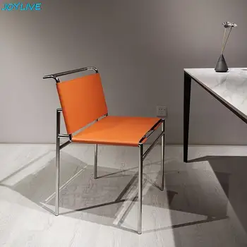 Кожаное седло, спинка кресла для отдыха, обеденный стул из нержавеющей стали, простое современное домашнее использование, новинка 2022 года, прямая поставка.